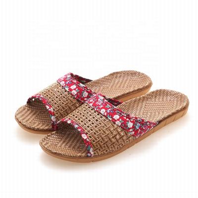 China Lightweight Indoor Home Summer Canvas Ladies Sweat-absorbent Slip On Flats Slippers And Sandals for sale