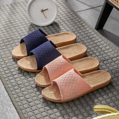 China 2021 Slippers Mens Designer Slide Canvas Sandal A Word Home Indoor Breathable Flip Flops for sale