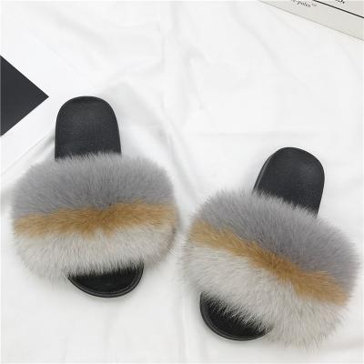 China Fashion Trend Spring and Summer Wool Real Fur Soled Flat Slippers for sale