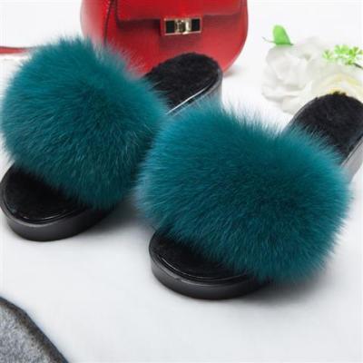 China Fashion trend Fox slippers autumn and winter lamb fur is integrated Korean version of the word hobble wear women's shoes outside for sale