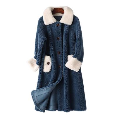 China 2021 New Breathable Fashion Wool Fur Ladies Coat Sheep Wool Fur Coat Winter Western Coat For Woman for sale