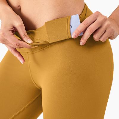 China Breathable High Waist Yoga Leggings Fitness&yoga Gym Wear Seamless Yoga Set With Pocket for sale