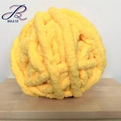 China 100% Anti-bacteria Velor Polyester Chenille Yarn For Hand Knitting Chunky Big Crochet Yarn Super Dyed for sale