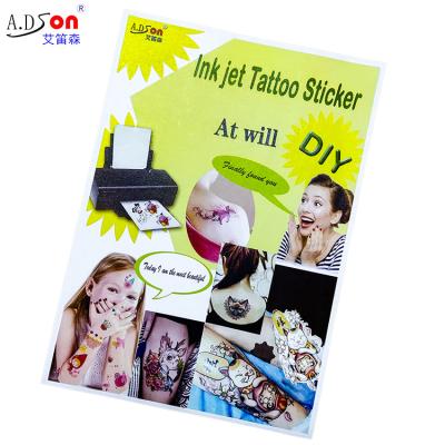 China Free Sample Manufacturer Water Slide DIY A4 Inkjet Tattoo Paper Printing Decoration Printing Temporary Tattoo Stickers for sale