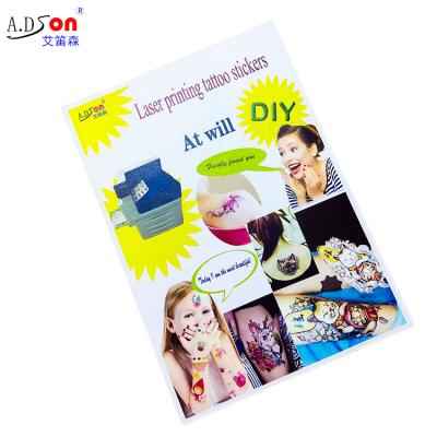 China Hot Selling Temporary Free Sample Tattoo Sticker Body Ornament DIY Can Print Tattoo Paper Water Transfer Printing Tattoo Paper for sale