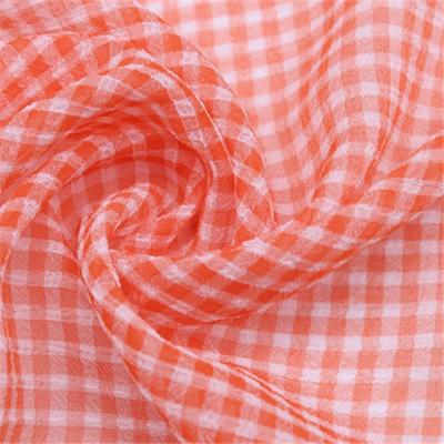 China Hot Sales Two Tone Antistatic Woven Fabric For Dress Chiffon Crepe Check Fabric for sale