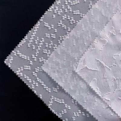 China Viable Hot Sale 100% Polyester White Chiffon Cut Fabric Custom Jacquard Chiffon Fabric Supplier for sale