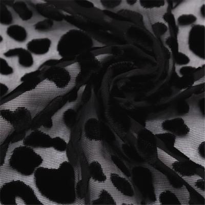 China Anti-Static Hot Sales Customized Leopard Dress Burnout Velvet Nylon Squishy Fabric for sale