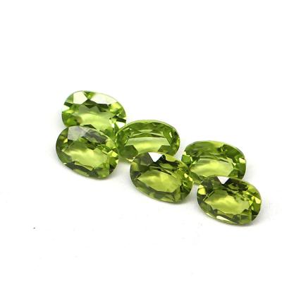 China Color Set Or Fire Peridot High Quality Green Loose Stones 8*10mm Oval Cut Natural Peridot for sale