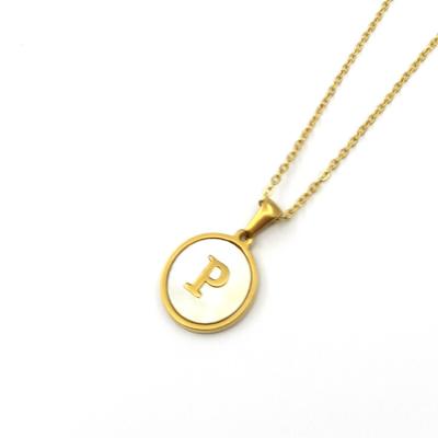 China Various Punk Promotional Goods Using Initial Letter Coin Stainless Steel Jewelry Pendant Necklace for sale