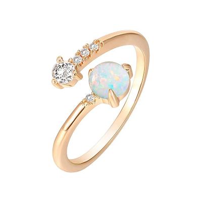 China China Manufacture Fashion Romantic Professional Gold Plated 925 Sterling Silver Gemstone Open Rings for sale