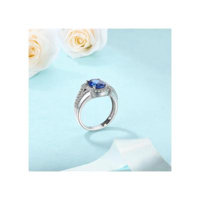 China New CLASSIC Type Top Selling Luxury Diamond Engagement Sterling Silver Ring For Women for sale