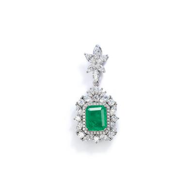 China Top Quality Designer CLASSIC Widely Used Sterling Silver Green Zirconia Stone Pendant for sale