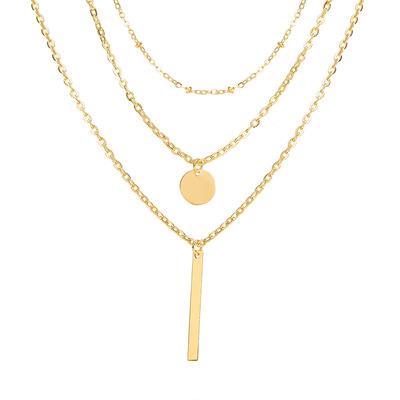 China New Type European Style Punk Low Price Multilayer Gold Plated Sterling Silver Necklace for sale