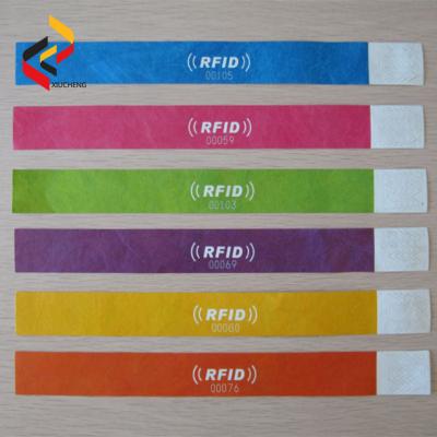 China One time used RFID Paper Wristband Passive Disposable Paper wristband for event for sale