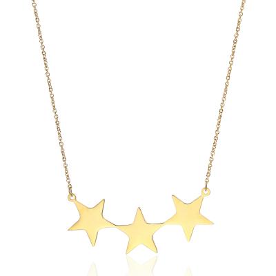 China 2021 New Fashion Trendy Stainless Steel Star Jewelry Single Triple Star Lady Pendant Necklace for sale