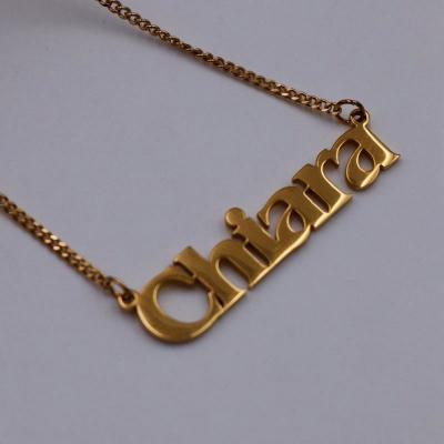 China Environmental Friendly Stainless Steel Gold Plated Custom Personalized Name Bar Necklace for sale