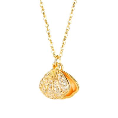 China Ocean Pearl FASHIONABLE Style INS Shell Necklace Niche Design Light Luxury Gold Plated Pendant Clavicle Chain for sale