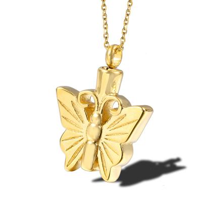 China TRENDY Memorial Urn Pet Cremation Ashes Perfume Bottle Jewelry Series Butterfly Necklace for sale