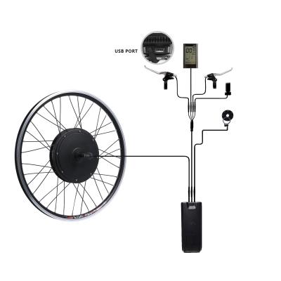 China Most Popular Wheel Hub Motor Kit 48v 1000w Electric Bike Kit With 26inch Battery for sale