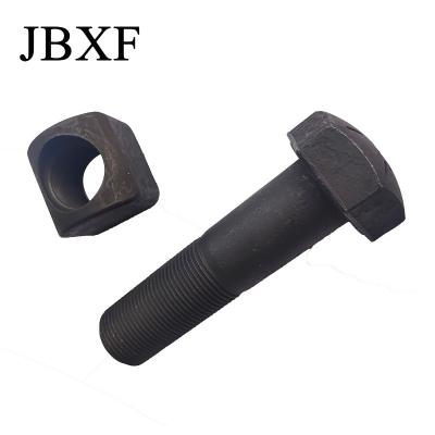 China Carbon Steel Black Excavator Track Chain Track Shoe Bolt And Nut High Strength for sale