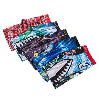 China Antibacterial Custom Logo Polyester Boxers Medium Trunks Plus Size Boxershorts Printed Mens Underwear Boxer Shorts for sale