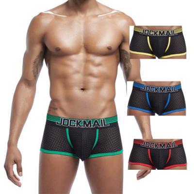 China Antibacterial Mesh Briefs Brand Jockmail Boys Shorts Men Boxer Sexy Men's Underwear Youth for sale