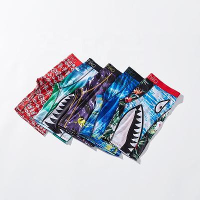 China Antibacterial Custom Logo Printed New Polyester Boxers Boxer Shorts Mens Underwear for sale