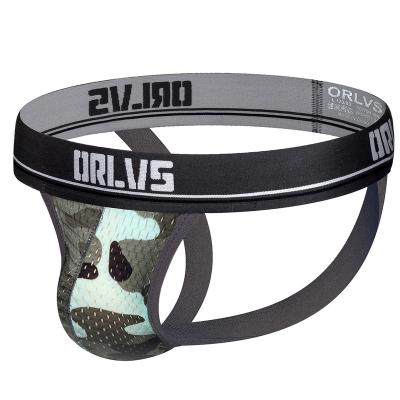 China Orlvs Brand Camouflage Man Antibacterial Sex Sexy Thongs Jockstrap Gay Men's Underwear for sale