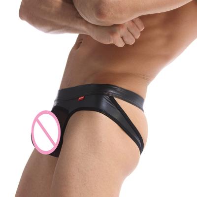 China Breathable Faux Leather Sexy Boys PVC Jockstrap Young Men Sex Underwear for sale