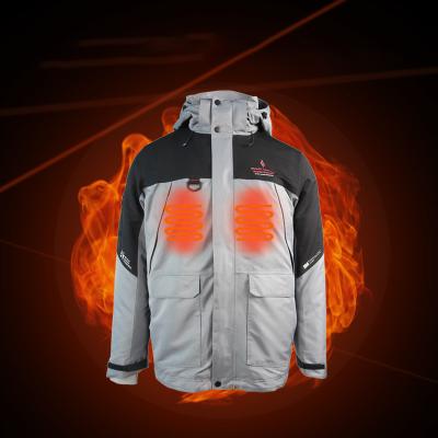 China Waterproof Men's Outdoors 3 In 1 3M Thinsulate Recycled Insulation Environmental Protection Workwear Smart Heating Jacket for sale