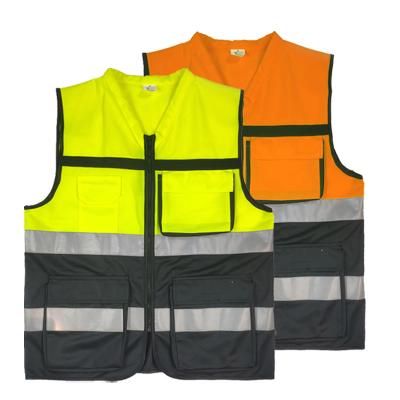 China Vis Printing Reflect Warning Safety High Visibility Hi Reflective Vest With Pockets High Visibility Workwear Vest for sale