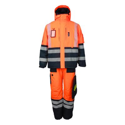 China High Visibility Customized High Visibility Jacket Waterproof Smart Heating Reflective Safety Rain Suit Overall for sale