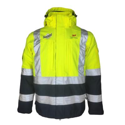 China Vis Safety Jacket Custom High Visibility Men's Hi Vis Safety Jacket Custom High Visibility Breathable Waterproof Reflective Keep Warm Safety Workwear Jacket for sale