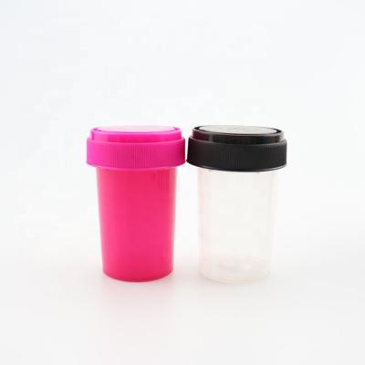 China 20dr Pharmaceutical Pill Packaging Container Pink Purple Blue Black White Color Medicine Bottle With Child Resistant Cap for sale