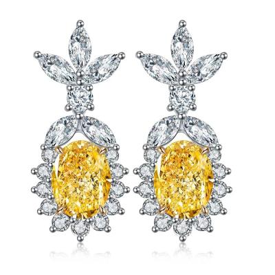 China CLASSIC Fashion 9K gold ANSTER Diamond 6CT Oval cut  Earrings for sale