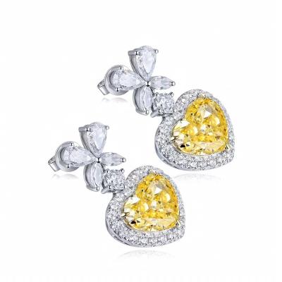 China CLASSIC Fashion 9K gold ANSTER Diamond 4CT Heart cut  Earrings for sale