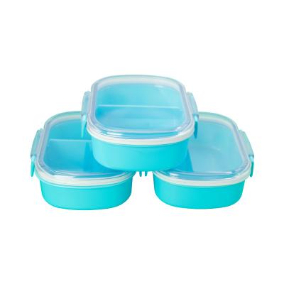 China Food Grade PP Cute Microwavable Lunch Box 2 Compartment Clear Cover Leakproof BPA Free Microwavable Bento Box For Kids Dish Wash Safety for sale