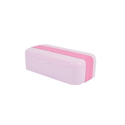 China Single Layer Microwavable Bento Box Rectangular Food Wash Safety Rectangular Food Freshness Storage Strap Type Container for sale