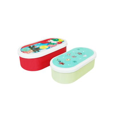 China Safe Cheap Kids Japan Style Food Container School Oval Leakproof Microwavable Plastic Bentobox Durable Microwavable Lunch Box for sale