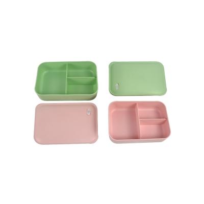 China 1000ml single layer 3grid eco bento box biodegradable bamboo fiber lunch box microwavable safety dish Microwavable BPA free wash for sale