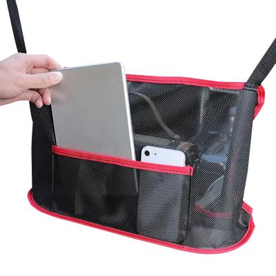 China Durable Universal Multifunctional Seat Gap Storage Mesh Pocket Interior Accessories Car Handbag Holder Net Car Organizer for sale