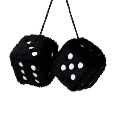 China 1 Pair Fuzzy Dice Dots Rear View Entry Mirror Hangers Luxury Vintage Car Pendant Interior Decoration for sale