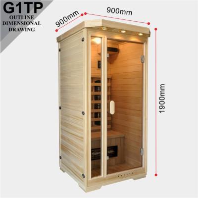 China Computer control panel hot selling one person far infrared sauna room G1TP for sale