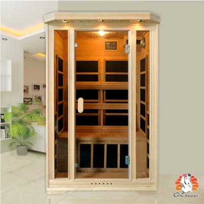 China FIR Glass Computer Control Panel Large Door Hot Sale G2P Far Infrared Sauna Room for sale