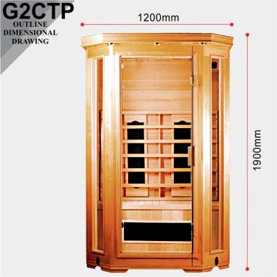 China Computer control panel hot sale infrared sauna room G2CTP 2 person sauna room for sale