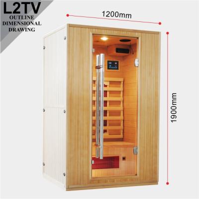 China Computer control panel hot sale sauna cabin L2TV 2 person infrared sauna for sale