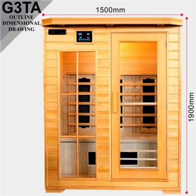 China Computer Control Panel Sauna Room G3TA 3 Person Far Infrared Infrared Sauna for sale