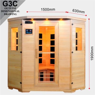 China Computer Control Panel Best Selling Infrared Sauna Room G3C Corner Sauna for sale