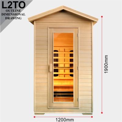 China Computer Control Panel Best Selling 2 Person Outdoor Far Infrared Sauna Room With Rain Cover L2TO for sale